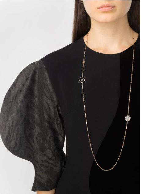 18kt rose gold Bon Ton smokey quartz, milky quartz and diamonds necklace