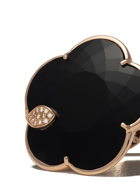 anillo de cóctel Ton Jolì en oro rosa de 18kt con diamantes y ónix