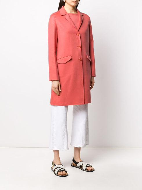 однобортное пальто средней длины