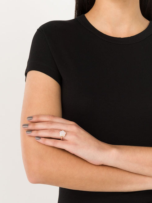 anillo Petit Joli en oro rosa de 18kt con diamantes y ágata