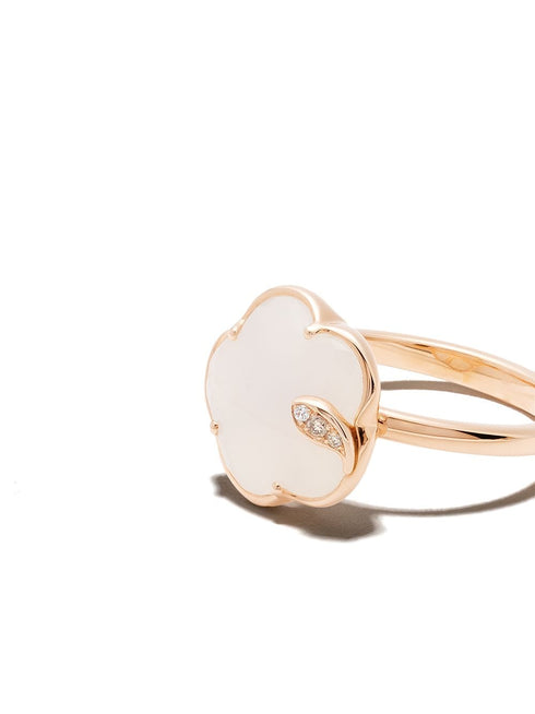 anillo Petit Joli en oro rosa de 18kt con diamantes y ágata