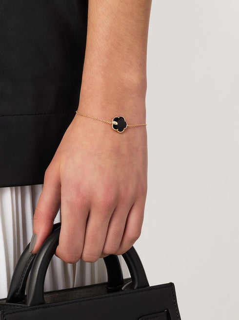 pulsera Petit Joli en oro rosa de 18kt con diamantes y ónix