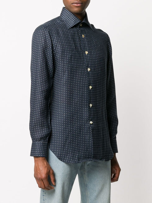 patterned linen shirt