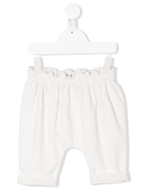 ruffle cotton trousers