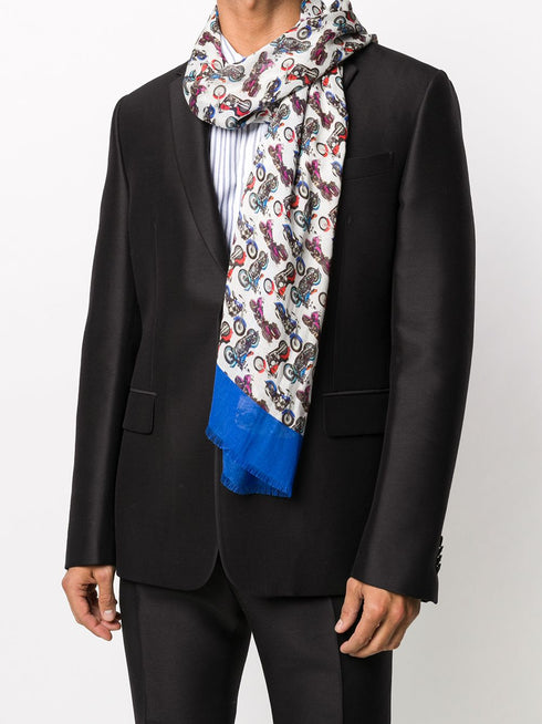 motorbike print scarf