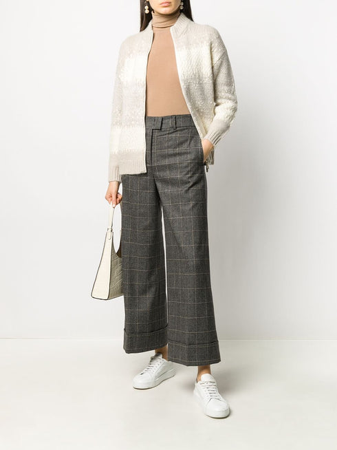 pantalones anchos a cuadros