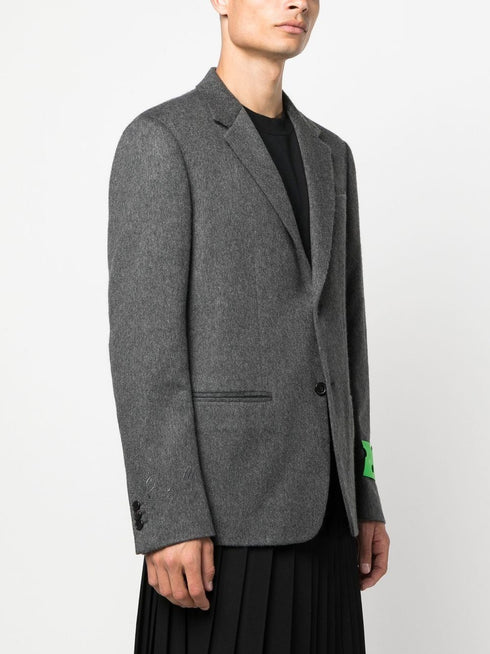 logo patch single-breasted blazer
