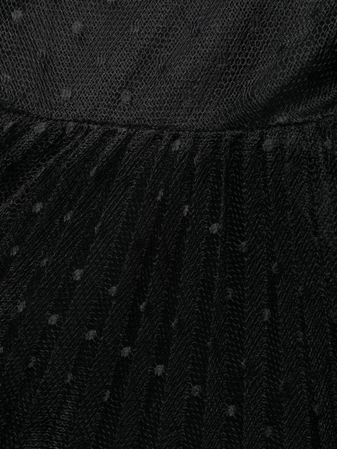 платье-миди из тюля с короткими рукавами