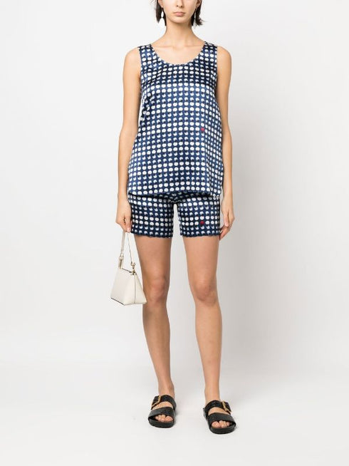 top de seda con lunares