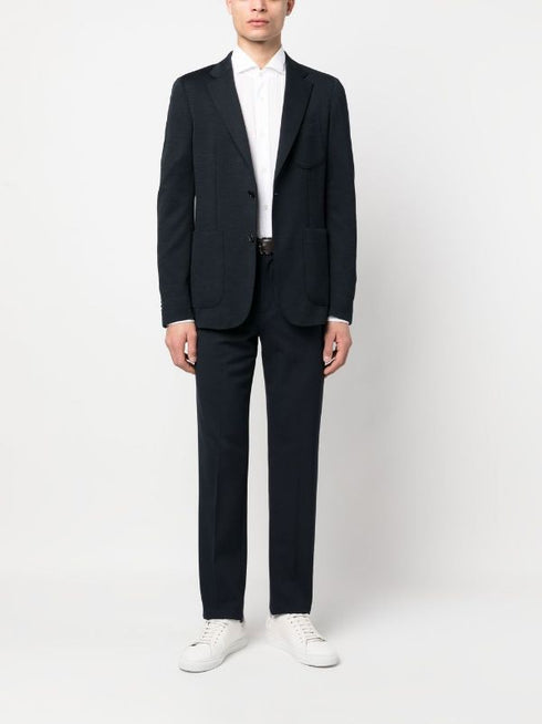 long-sleeve stretch-cotton shirt