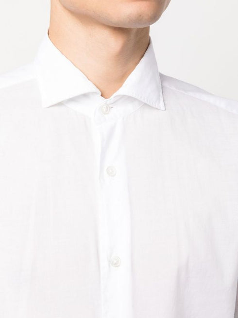 long-sleeve stretch-cotton shirt