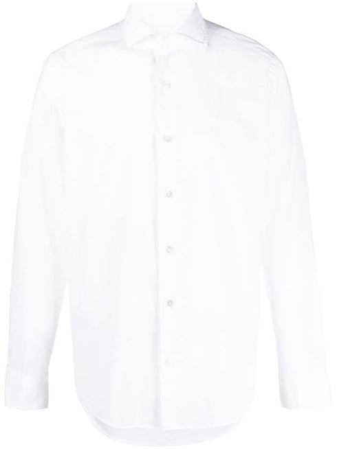long-sleeve stretch-cotton shirt