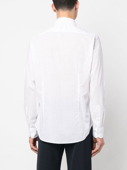 long-sleeve stretch-cotton shirt