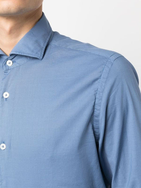 long-sleeve stretch-cotton shirt