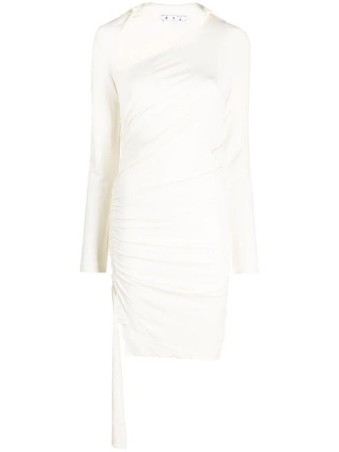 асимметричное мини-платье с рюшами