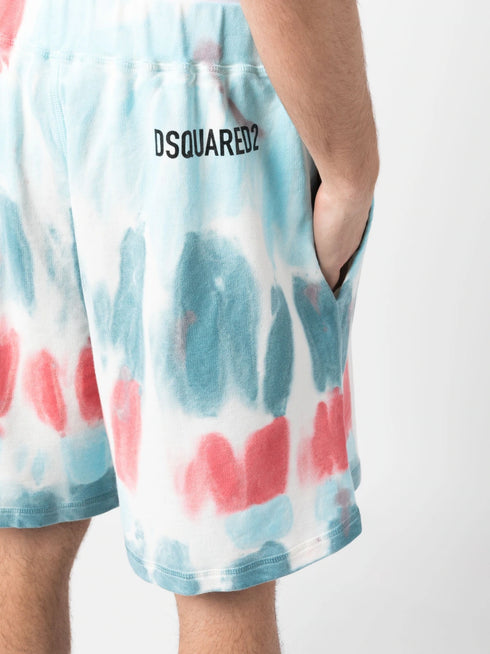 distressed-effect cotton shorts