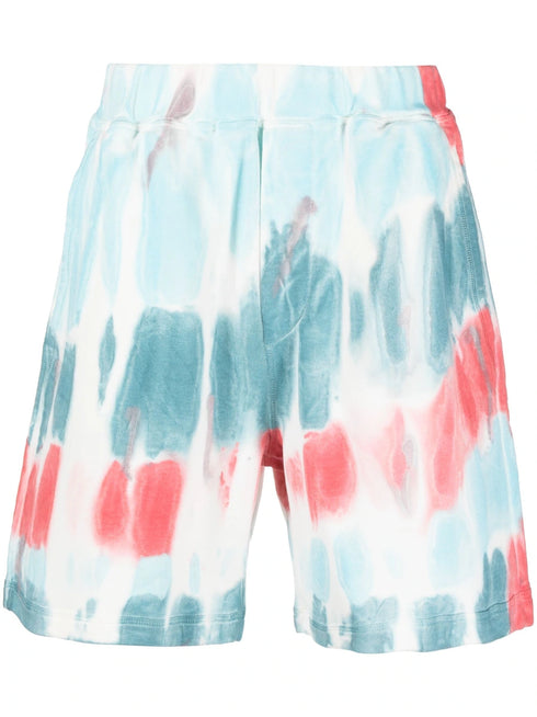 distressed-effect cotton shorts