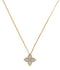 18kt yellow gold Princess Flower and diamond necklace