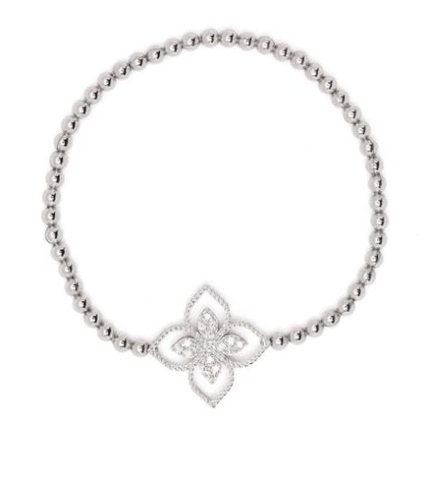 pulsera Princess Flower Dubai en oro blanco de 18kt con diamantes