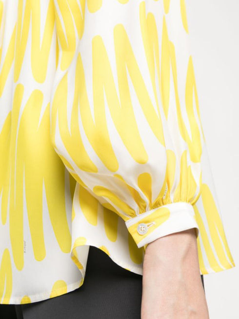 abstract-print silk blouse