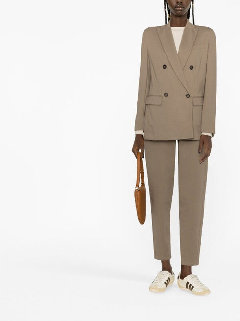 blazer de mezcla de algodón con doble botonadura