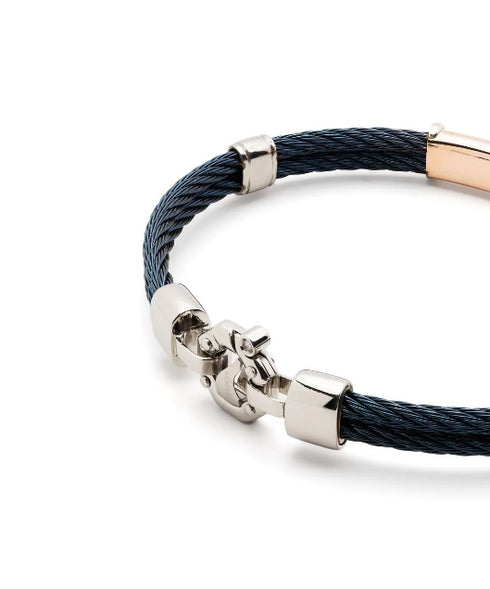 diamond-detail engraved logo bracelet