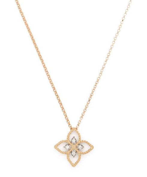 18kt rose gold Princess Flower Dubai diamond necklace