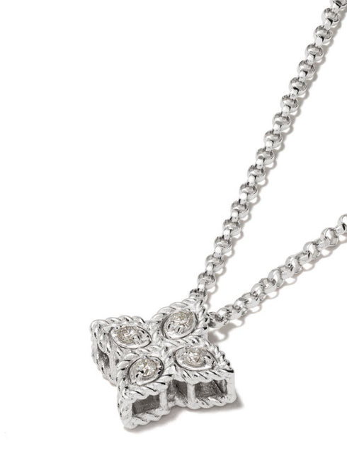 collar Princess Flower en oro blanco de 18kt con diamantes