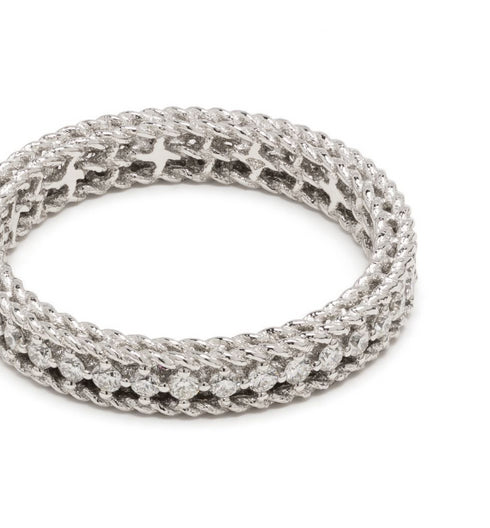 anillo Symphony en oro blanco de 18kt con diamantes