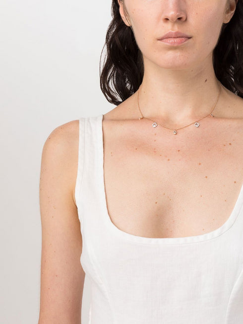 18kt gold Vega diamond charms necklace