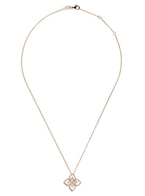 collar Princess Flower en oro rosa de 18kt con diamantes