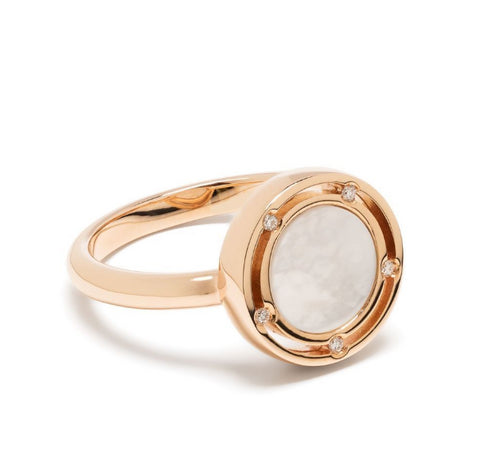 anillo D.Side en oro rosa de 18kt con diamantes