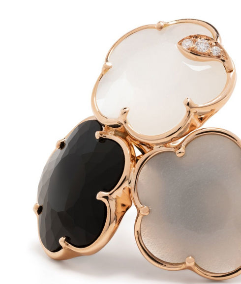 anillo Bouquet Lunaire en oro rosa de 18kt con diamantes