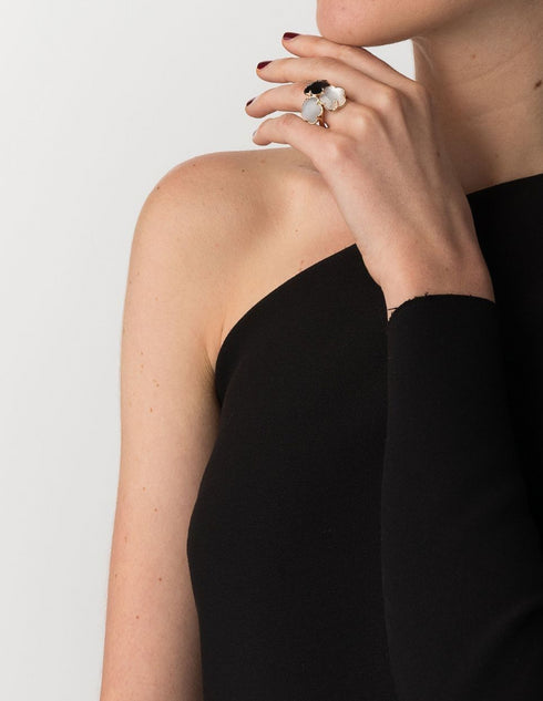 anillo Bouquet Lunaire en oro rosa de 18kt con diamantes