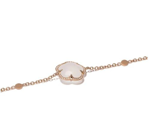 18kt rose gold Bon Ton smokey quartz, milky quartz and diamonds necklace