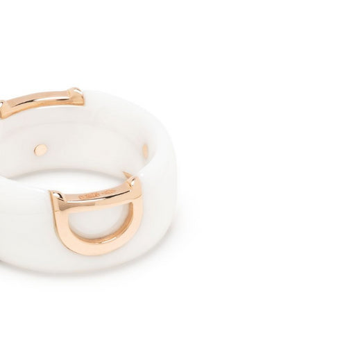 anillo D.Icon de cerámica con diamante en oro rosa de 18kt