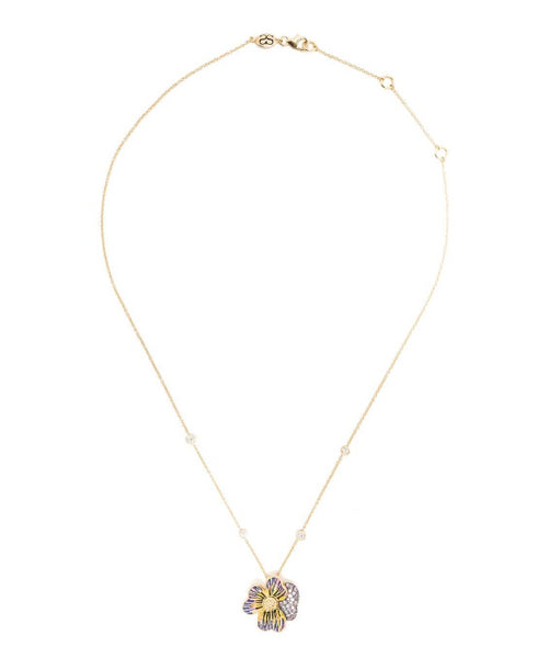 18kt yellow gold sapphire pendant necklace