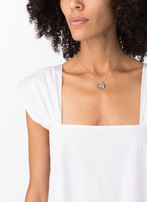 18kt yellow gold sapphire pendant necklace