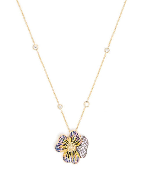 18kt yellow gold sapphire pendant necklace
