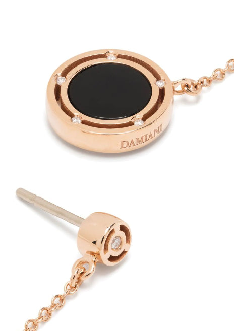 18kt rose gold D. Side onyx drop earrings