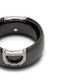 18kt white gold black ceramic D.Icon diamond ring