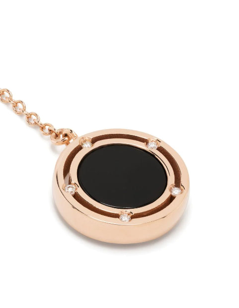 18kt rose gold D. Side onyx drop earrings