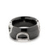 18kt white gold black ceramic D.Icon diamond ring