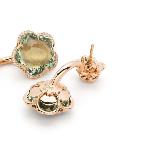 aretes Ton Joli en oro rosa de 18kt con prasiolita y diamantes