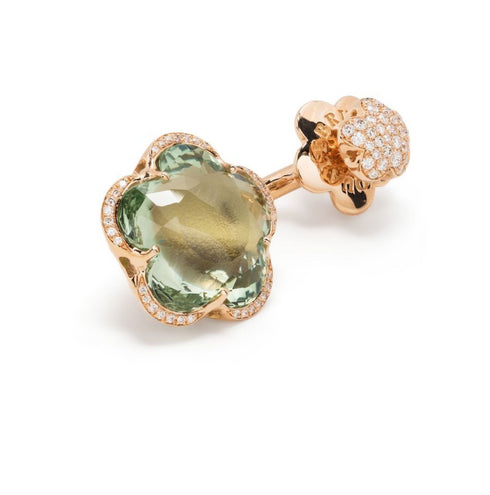 aretes Ton Joli en oro rosa de 18kt con prasiolita y diamantes