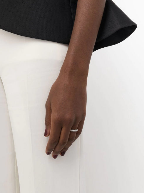 anillo D.Side en oro blanco de 18kt con diamantes