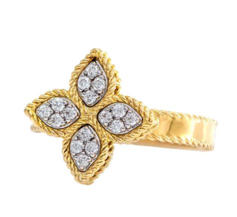 Бриллиантовое кольцо «Принцесса Цветок» из 18-каратного желтого золота