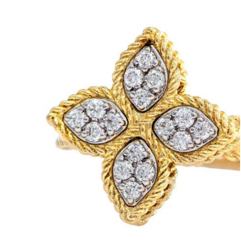 Бриллиантовое кольцо «Принцесса Цветок» из 18-каратного желтого золота