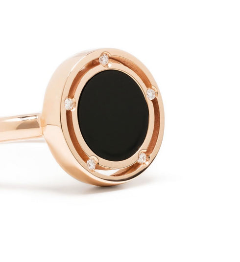 anillo D.Side en oro rosa de 18kt con diamantes