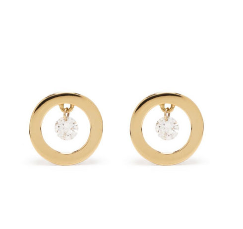 18kt yellow gold Vega white diamond earrings